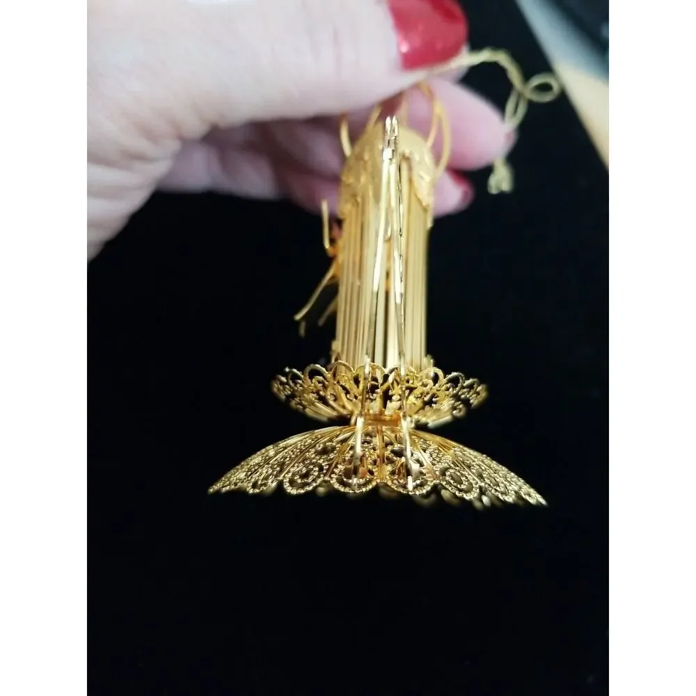 2001 Millennium Light Candle Stick Danbury Mint‎ Christmas Ornament Gold Plated